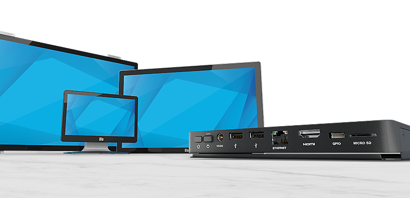 将Elo触控显示器、开架式触控显示器以及互动数字屏与Elo Backpack®安卓电脑主机匹配